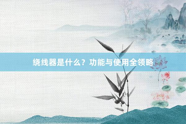 绕线器是什么？功能与使用全领略